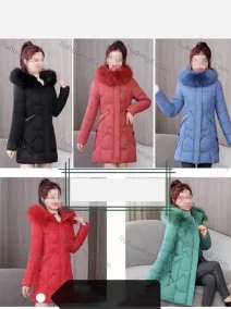 Wholesale Women's Casual Faux Fur Hood Zipper Puffer Coat, LIUHUA CLOTHING WHOLESALE