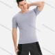 Wholesale Men's Athletic Workout Tight Fitness Plain Short Sleeve T-shirt 301# Lavender Clothing Wholesale Market Liuhua