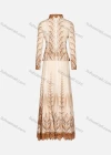 Wholesale Women's Elegant Embroidery Pearl Decor Rhinestone Long Sleeve Ruffle Hem Maxi Dress 98901# - Liuhuamall