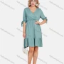 Wholesale Women's Elegant Wrap V Neck A-Line Ruffle Hem Empire Waist Plain Short Dress preview