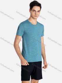 Wholesale Men's Sporty Crew Neck Breathable Reflective Stripes Quick Drying T-shirts, LIUHUA CLOTHING WHOLESALE