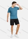 Wholesale Men's Performance Workout Colorblock Slogan Athletic Shorts With Zip Pockets - Liuhuamall