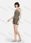 Wholesale Women's Soft Plain Spaghetti Strap Cami Top & Drawstring Shorts 2 Piece Lounge Pajamas Set A10# - Liuhuamall