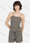 Wholesale Women's Soft Plain Spaghetti Strap Cami Top & Drawstring Shorts 2 Piece Lounge Pajamas Set A10# - Liuhuamall