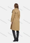 Wholesale Women's Casual Lapel Double Breasted Mid Length Trench Coat With Belt - Liuhuamall
