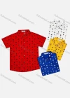Wholesale Boy's Casual Allover Print Short Sleeve Shirt - Liuhuamall