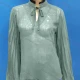 Wholesale Women's Casual Stand Collar Puff Sleeve See Through Eyelash Lace Blouse 17# Clothing Wholesale Market Liuhua