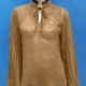 Wholesale Women's Casual Stand Collar Puff Sleeve See Through Eyelash Lace Blouse 25# Clothing Wholesale Market Liuhua