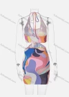 Wholesale Women's Casual Colorblock Halter U Neck Cut Out Ring Decor Short Tank Dress - Liuhuamall