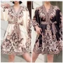 Wholesale Women's Elegant V Neck Paisley Print High Waist Long Sleeve Short Dress preview