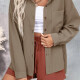 Women's Casual Plain Button Down Patch Pocket Long Sleeve Overshirt AY02# 1# Clothing Wholesale Market -LIUHUA
