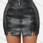 Wholesale Women's Sexy Plain PU Leather Zipper Hip Lifting Skirt preview