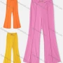 Wholesale Women's Casual High Waist Plain Metal Decor Back Zip Wide Leg Pant preview