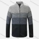 Wholesale Men's Casual Long Sleeve Zipper Colorblock Chunky Knit Jackets Light Gray Clothing Wholesale Market Liuhua