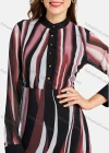 Wholesale Women's Casual Stand Collar Long Sleeve Button Closure Allover Print Floor Length Dress - Liuhuamall