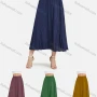 Wholesale Women's Elastic Waist Ruched Ruffle Hem Plain Maxi Skirt preview