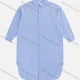 Wholesale Women's Casual Plain Long Sleeve Collared Drop Shoulder Button Down Curved Hem Shirt 1350# Blue Clothing Wholesale Market Liuhua