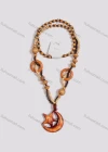 Wholesale Vintage Star & Moon Wood Beads Necklace - Liuhuamall