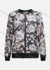 Wholesale Women's Casual Mock Neck Long Sleeve Zip Floral Print Striped Jacket 6446# - Liuhuamall