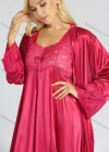 Wholesale Women's Trumpet Sleeve Belted Nightgown 2-Pieces Sleepwear Set - Liuhuamall