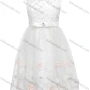 Wholesale Girls Sleeveless Appliques Bow Front Zip Back Sequin Lace Flower Girl Dress preview