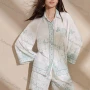 Wholesale Women's Button Up Floral Embroidered Blouse with Trumpet Sleeve preview