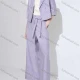 Wholesale Women's Chic Plain Two Piece Set Crop Blazer with 3/4 Sleeve Purple Clothing Wholesale Market Liuhua