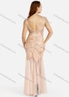 Wholesale Women's Sexy Sleeveless Transparent Mesh Round Neck Bodycon Sequin Dress - Liuhuamall