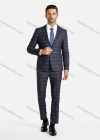 Wholesale Men's 2-Piece Plaid Lapel Blazer&Pants Slim Fit Suit Set - Liuhuamall