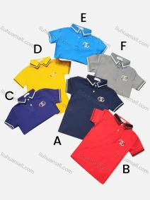 Wholesale Boys Casual Short Sleeve Embroidery Letter Button Front Polo Shirts, LIUHUA CLOTHING WHOLESALE