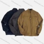 Wholesale Men's Suede Stand Collar Zip Pockets Plain Casual Bomber Jacket 5675# preview