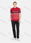 Wholesale Men's Casual Collared Short Sleeve Striped Button Front Polo Shirt - Liuhuamall