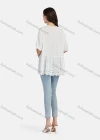 Wholesale Women's Casual Tie Neck Short Sleeve Ruched Eyelet Embroidered Blouse 66017# - Liuhuamall