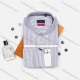 Wholesale Men's Slim Fit Long Sleeve Button Down Collared Oxford Cotton Striped Shirts AB220606-2# White Clothing Wholesale Market Liuhua