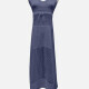 Women's Vacation Plain Hollow Out Tie Front Cover Up Dress J2441# 515# Clothing Wholesale Market -LIUHUA