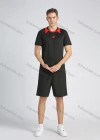 Wholesale Men's Sporty Contrast Color Round Neck Short Sleeve Slim Fit Stretch Workout Tee - Liuhuamall