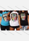 Wholesale Women's Casual Crew Neck Short Sleeve Tiger Graphic T-shirt - Liuhuamall