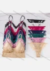 Wholesale Women's Sexy Plain Lace Bra & Brief 2 Pieces Set - Liuhuamall