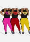 Wholesale Women's Casual Crew Neck Short Sleeve Graphic T-shirt & Legging Set - Liuhuamall