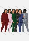 Wholesale Women's Casual Long Sleeve Ruffle Hem Criss Cross Blouse & Legging Set - Liuhuamall