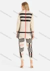 Wholesale Women's Casual Collar Button Detail Rib-Knit Color Block Striped Set - Liuhuamall