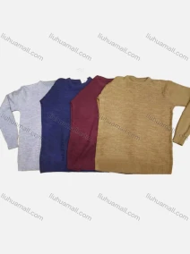 Wholesale Boy's Casual Plain Round Neck Long Sleeve Sweater, LIUHUA CLOTHING WHOLESALE
