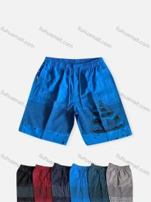 Wholesale Men's Casual Drawstring Striped Graphic Shorts With Pockets, LIUHUA CLOTHING WHOLESALE