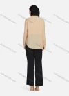 Wholesale Women's Casual Plain Mock Neck Long Sleeve Ruched High Low Hem Button Down Crop Top 1417# - Liuhuamall