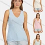 Wholesale Women's Casual Plain V Neck Rough Grain Tank Top preview