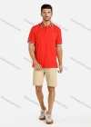 Wholesale Men's Striped Trim Embroidered Casual Short Sleeve Polo Shirts - Liuhuamall
