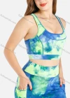 Wholesale Women's Tie-Dye Venetian Cut And Sew Racer Back Tank Top With Leggings - Liuhuamall