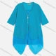Wholesale Women's V Neck Plain Short Sleeve Asymmetrical Hem Zipper Cardigan SC212# Sky Blue Clothing Wholesale Market Liuhua