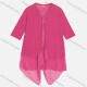 Wholesale Women's V Neck Plain Short Sleeve Asymmetrical Hem Zipper Cardigan SC212# Rose Red Clothing Wholesale Market Liuhua