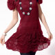 Women's Casual Plain Puff Sleeve Rib-Knit Ruffle Hem Short Knitted Sweater Dress 1184# 516# Clothing Wholesale Market -LIUHUA